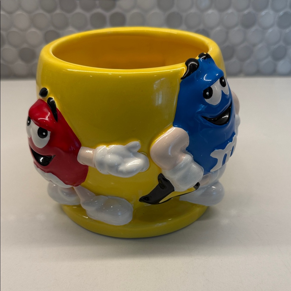 M&M'S Yellow Mug with Red and Blue Characters